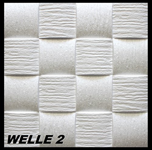 10 m2 Deckenplatten Styroporplatten Stuck Decke Dekor Platten 50x50cm, WELLE 2