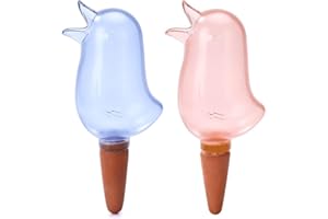 CYSJ 2 PCS Automatic watering device Bird Shape Clear Plant Waterer Self Watering Devices Houseplant Watering Spikes Automatic Drip Irrigation Water Stakes System