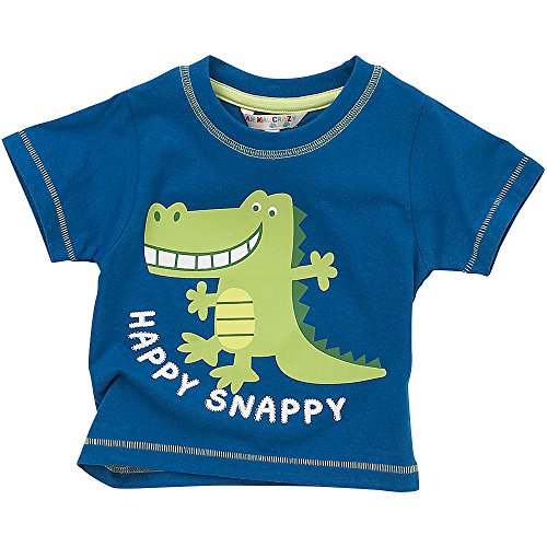 Animal Crazy Happy Snappy Crocodile Boys Short Sleeved T-Shirt - Blue - 18/23 Months