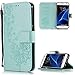Produktbild FNBK Samsung Galaxy S7 Hülle Leder Grün Löwenzahn Blumen Handyhülle Holster Leder Flip Wallet Cover Tasche Stand Case Card Slot Magnetverschluß Kratzfestes Schutzhülle