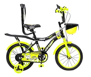 Hi-Fast 16 inch Kids Cycle for 5 to 8 Years Boys & Girls with Training Wheels & Carrier (KIDOZ-16T-Semi-Assembled)