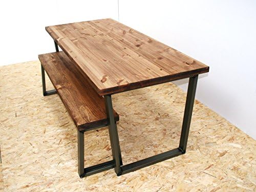 Hoxton industrial dining table rustic brown