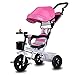 Produktbild Mehrzweck 4-in-1 Kind Dreirad Fahrrad Boy's Bike Mädchen Fahrrad für 6 Monate-6 Jahre alt Baby drei Räder Trolley mit Markise und Eltern Griff | Dämpfung | Gummirad | Vollkunststoff-Rad ( Farbe : Pink , größe : Ein Stil )