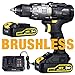 Price comparison product image Cordless Drill Brushless, TECCPO 18V Cordless Drill Driver 60Nm with 2 Batteries 2.0Ah, 30min Fast Charger, 29pcs Free Accessories, 2-Speeds, 13mm Chuck, Compact Case-TDHD02P