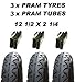 Produktbild 3x Kutschenreifen & 3x Schlauch 12 1/2 x 2 1/4 Glatt für Quinny Buzz Freestyle Moodd Speedi