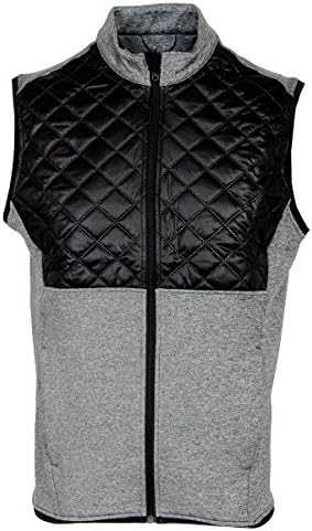 Adidas Golf 2016 Climaheat™ Prime Fill Gilet Insulated Quilted Mens Golf Thermal Vest Dark Grey Heather/Black XL
