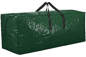 CMCQ Christmas Tree Storage Bag Fits 9FT Tall Xmas Trees PVC Reinforced Waterproof Xmas Tree with Double Zipper and Sturdy Carry Handles,Heavy Duty Xmas Tree Bag