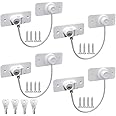 4 Pack Window Restrictors for UPVC Windows, Safety Locks with Key Cable Lock Door Fridge Cupboard for Children,Drillable/Self-Adhesive