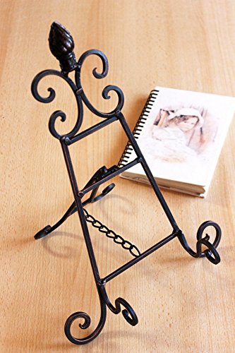 DanDiBo Mini-Staffelei aus Metall Kochbuchständer 101836 Kochbuchhalter 36 cm antik