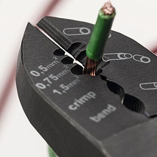 KFZ Elektrik Seitenschneider 3in1 von GEBRÜDER MACHER 50524 | Made in Germany | Schneiden – Abisolieren – Crimpen | Kabelbruch reparieren | 190mm | mit Sicherungsband - 3