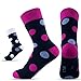 Produktbild 2 Paar Damen Winter Thermo Socken ohne Gummi - mit Innenfrottee schwarz grau (2x pink, 35-38)