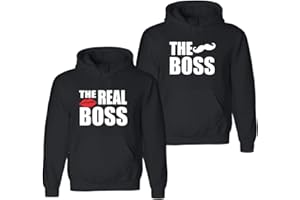 Tom's Couples Shop King Queen Pullover, 1 Piece Real Boss Partner Pullover, Valentine's Day Couple Gifts, Couple Hoodie, Partner Look, Jumper for Couple