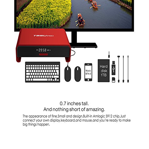 Kasit T95U Pro Amlogic S912 Android 6.0 Box 64bit Viererkabelkern RAM 2G ROM 16G 2.4G/5G/BT Android Box (Europäischer Standard-Stecker) - 6