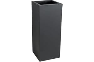 ‎VIVANNO VIVANNO Pflanzkübel Blumenkübel Übertopf Säule Fiberglas Anthrazit Block 75x30x30