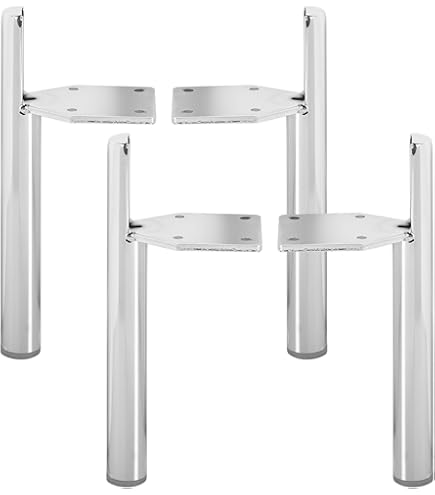 4x haarspeld tafelpoten meubelvoet tafelframe hairpin poten meubelpoten | CHROOM | Hoogte 30cm | 2 stangen 12 mm | geluidsisolatie | incl. anti-slip vloerbeschermers schroeven STAHLIA