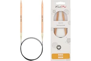 KNITPRO Knit Pro Basix - Agujas de Tejer Circulares (Madera de Abedul, 120 cm, 6 mm)