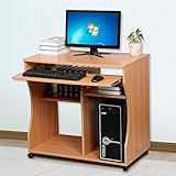 computertisch klein schwarz Schreibtisch mit Keyboardständer: Tischgröße: 80cm x 48cm, Höhe: 76cm.