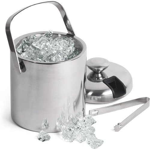 Doppelschalig Eiskübel mit einer Zange im Deckel 1.5ltr | isolierte Edelstahl Eiskübel