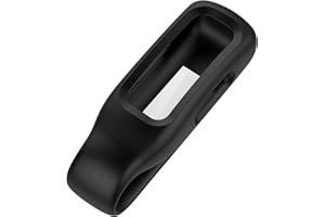 LOKEKE Compatible with Fitbit Inspire 3 Protective Case Cover, Silicone Protective Case Cover with Steel Clip Compatible with Fitbit Inspire 3/2 / Ace 3(Silicone Black)