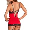 Befox-Donne-Lingerie-Sexy-Strappy-Pizzo-Chemise-Mini-Abito-Babydoll-Biancheria-Intima-Pigiameria-con-G-String
