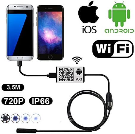 Firstwish Wifi Wireless Endoscope Inspection Camera OTG USB Borescope Waterproof Snake Camera Spy Android IOS 6 LEDS (3.5M)
