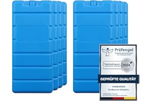 VonBueren 8 X Tavolette di Ghiaccio per Borsa Frigo | 12h | Ogni mattonella refrigerante 200 g | 7,5 x 16,5 x 2 cm | Anche per Borsa frigo