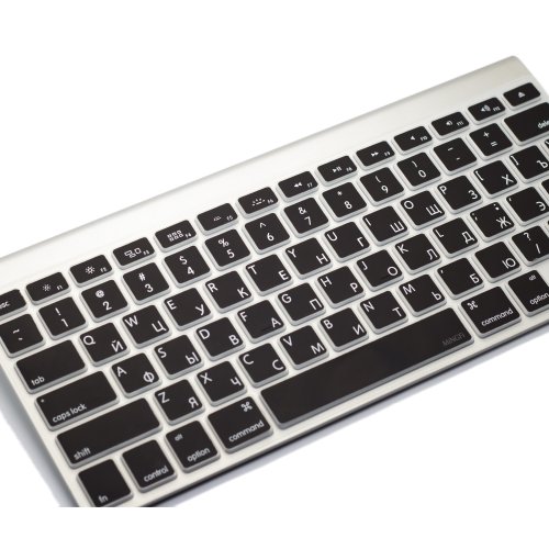 MiNGFi Russisch Tastatur Silikon Schutz Abdeckung für MacBook Pro 13, 15, 17 Air 13 Zoll US Keyboard Layout Silicone Cover – Schwarz - 2