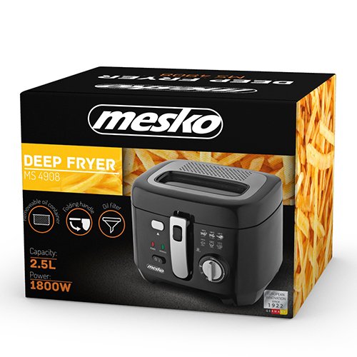 Friteuse mit herausnehmbarem Ölbehälter 2,5 Liter Fritöse 1.800 Watt Fritteuse - 3