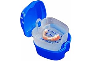 DDSHUN Contenitore per protesi dentarie parziale, custodia per protesi ortodontica, contenitore per la pulizia della protesi, contenitore per protesi dentarie con filtro e coperchio, impermeabile, per casa e