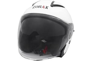 Zorax White L (59cm) ZOR-608 Tula Double Visor Open Face Motorbike Motorcycle Helmet ECE 2206 Approved