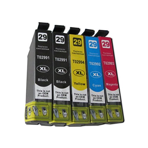 5 komp. XL Druckerpatronen für Epson XP-332 XP-335 XP-342 XP-345 XP-235 XP-245 XP-247 XP-442 XP-445 Epson 29XL 2 x schwarz 1 x cyan 1 x magenta 1 x yellow