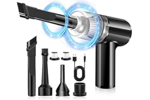 KITBEZN Handstaubsauger, Kabelloser Auto-Staubsauger, Mini-Tragbarer Wiederaufladbarer Handstaubsauger Akku mit 2 Filtern, Schwarz