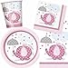 Produktbild Party Bags 2 Go - Umbrelliphants Rosa Baby Shower Party Pack - 8 Tassen, 8 Telle, 16 Servietten, 1 Tischdecke