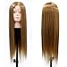 24Inch Hairdressing & Makeup Practice Head Mannequin Doll 30% Real Hair Mannequin Hairdresser Head 27#