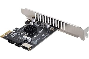 NFHK - Toma de Panel Frontal USB 3.1 Tipo E de 5 Gbps y Adaptador USB 3.0 a PCI-E 1X Express Card VL805 para Placa Base