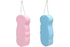 WEIESCIE 2 Stück Peeling Schwamm zum Duschen, Superweicher Duschschwamm, Massageschwamm, Ultra Weiche Peeling Schwamm DuschbüRste für Frauen, MäNner, Kind