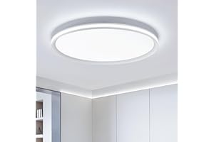 Naroume Metal LED Ceiling Light,Slim, Edge Lit - 45W Full Spectrum Round Ceiling Lamps,6500K Cool White Modern Ultra Thin Low Profile Light Fixture for Bedroom, Home & Office Hallway (51CM,White)