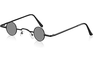 Photect Occhiali Sole Rotondi Cerchio Piccoli Vintage Hippy con Montatura