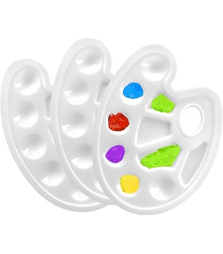 Tavolozze rotonde in plastica per pittura acrilica, olio