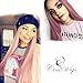 Produktbild Cosswigs Ombre Pink Wig Long Straight Dark Roots Glueless Sweet Baby Pink Synthetic Wigs for Women Middle Part Heat Resistant 24inches