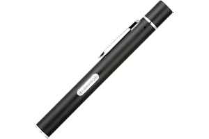 CEXUN 1 Stück Aufladbar Diagnostische LED Stiftlampe Ärzte Krankenschwester Zubehör,Diagnostikleuchte Medizinische Pupillenleuchte,LED Taschenlampe mit Clipschalter-schwarz