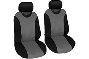 SUSY SHOP Housses de siège universelles en polyester adaptées à toutes les voitures avec sièges standard - Modèle R1 (Gris)