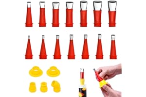 FUXNGZI Universal Integrated Rubber Nozzle Tool Kit, 2024 New Embouts de Cartouche,Calfeutrage Buse,Silicone Cartouche Douilles,Buses Calfeutrage Plastique,Buse de Remplacement en Silicone (19PCS)
