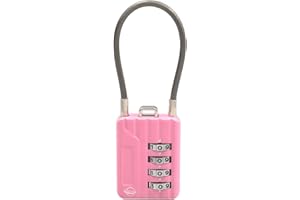 SISAV 4 Digit Cable Combination Locks 4.7 inches(12cm) Cable for School Gym Locker,Helmet,Filing Cabinets,Toolbox,Luggage Suitcase,knapsack,Cable 3mm Diameter,Pink