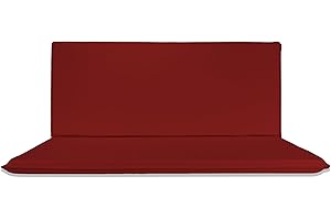 Il Tuo Artigiano Design Coussin imperméable pour balançoire de jardin 3 places – Matelas pour balancelle, fabriqué en Italie, résistant aux UV (3 places – 135 x 55 cm, rouge)