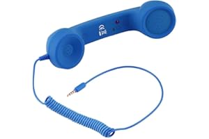 BAGIMA Vintage Retro Telefonhörer Handy Retro Classic 3,5 Mm Telefonhörer Mini Mic Telefonanrufempfänger Smartphone (Blau)