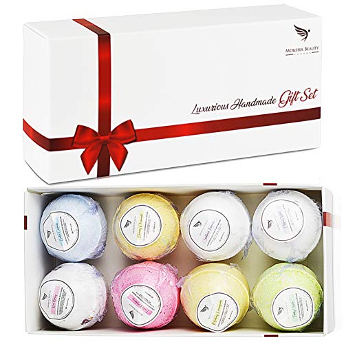 Bombas de Baño - 8 x 60 g Fizzies Bombas de Baño Con Aceites Esenciales - Fabricado en Reino Unido -Set de Regalo Bombas de Baño Relajantes Aromaterapia Spa por Moksha Beauty