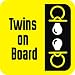 isee360 Baby On Board,Reflective Background Yellow,Twins With Nipple,Windows, Car Sticker RS.99.00