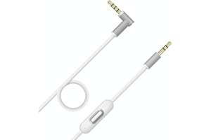 KAPON Beats Replacement Audio Cable Cord Wire with in-line Microphone and Control for Beats by Dr Dre Headphones Solo Studio Pro Detox Wireless Mixr Executive Pill (White)