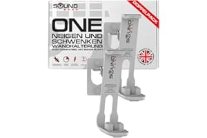 Sound bass 2 x One Wandhalterung, Weiß, Einzelstück, Neig- und Schwenkbar, Kompatibel mit Sonos ONE, Gen 2, ONE SL & Play:1